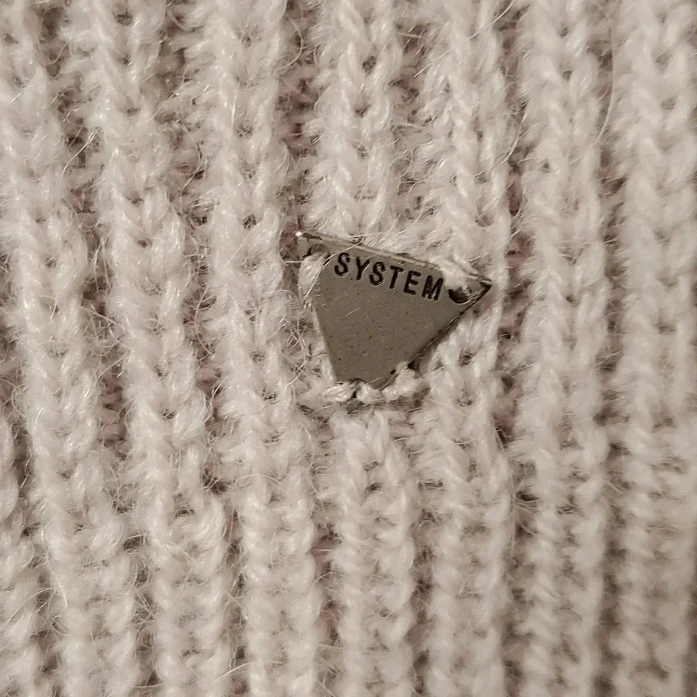 SYSTEM Pullover  50% wool Cropped Pastel Sweater Sz Small Oversized - Picture 6 of 8